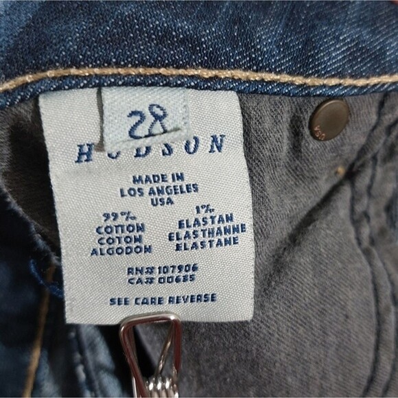 HUDSON Crop Capri Jeans Logo Signature Pocket MAR Wash W419DKS Size 28 - Picture 8 of 10